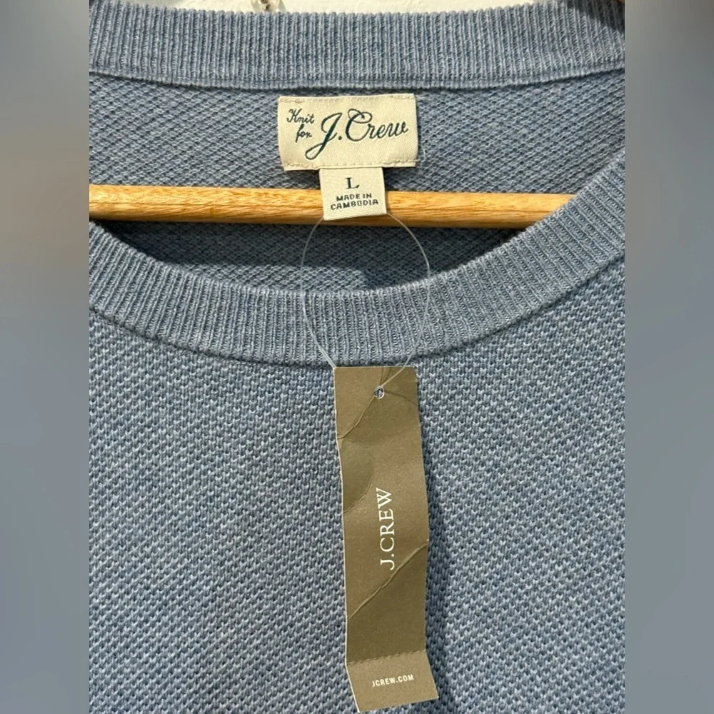 J. Crew Men's Heather Blue Crewneck Sweater
